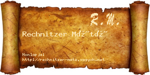 Rechnitzer Máté névjegykártya